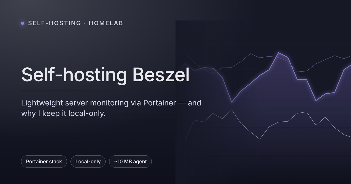 Self-hosting Beszel: lightweight server monitoring via Portainer, and why I keep it local-only