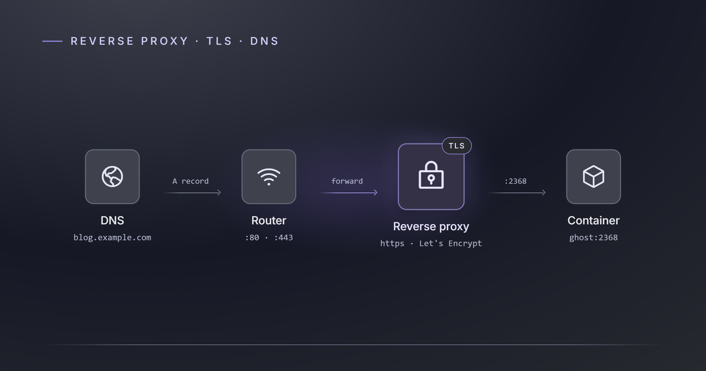 Putting a service on the public internet: reverse proxy, TLS and DNS