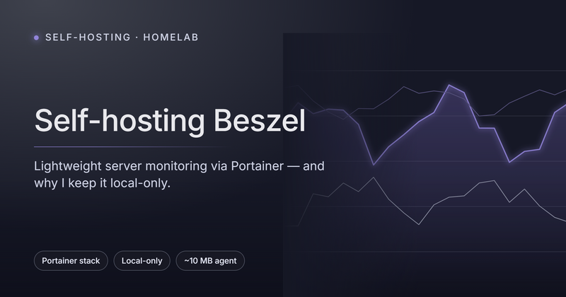 Self-hosting Beszel: lightweight server monitoring via Portainer, and why I keep it local-only