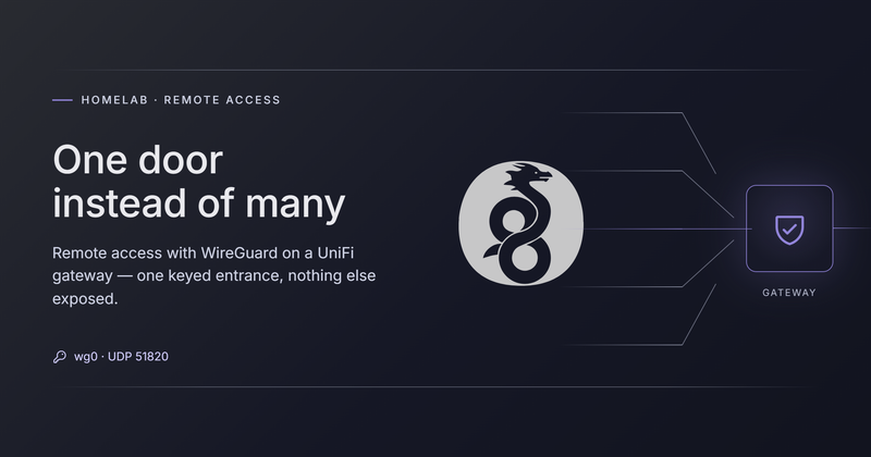 One door instead of many: remote access with WireGuard on a UniFi gateway